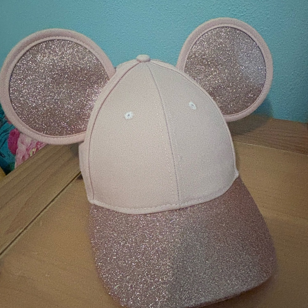 Glittery Pink Mouse Ear Cap by Cakeworthy